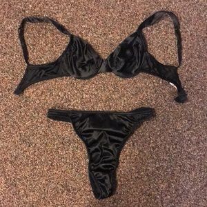 Victoria’s Secret black satin set